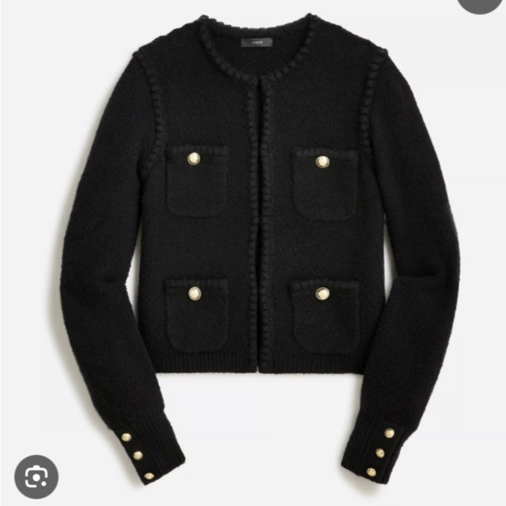 Brand new with tags J.crew Small black Odette sweater lady jacket